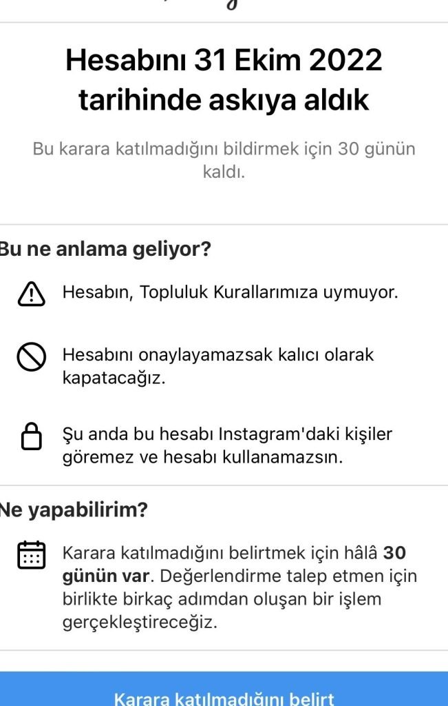 instagram hesabiniz askiya mi alindi cozum yollari