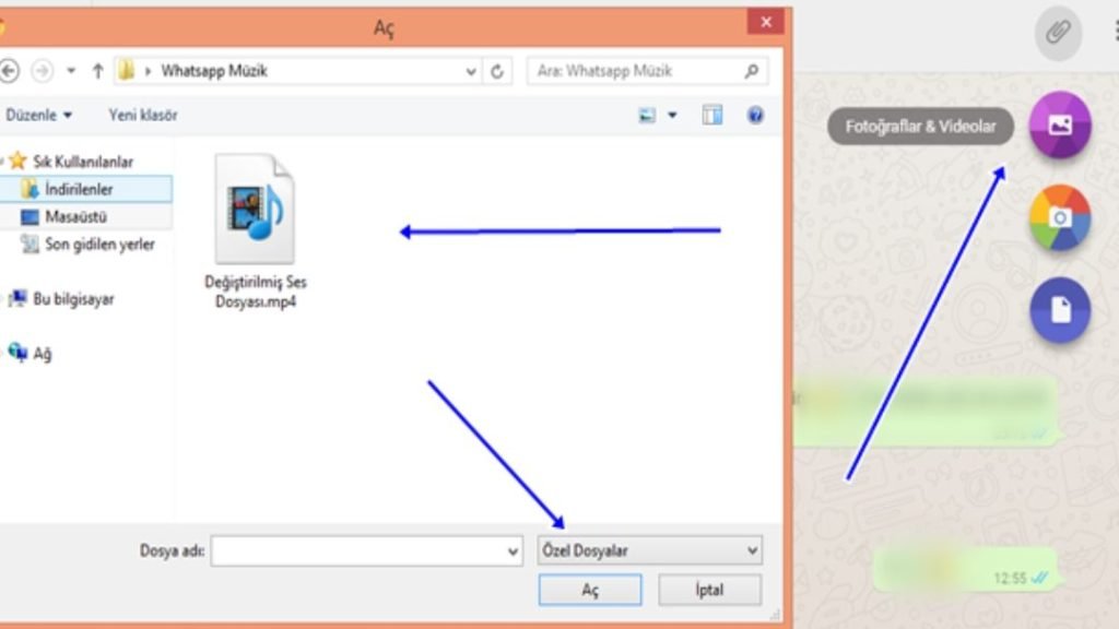whatsapp webden muzik dosyasi gonderme kolay ve hizli